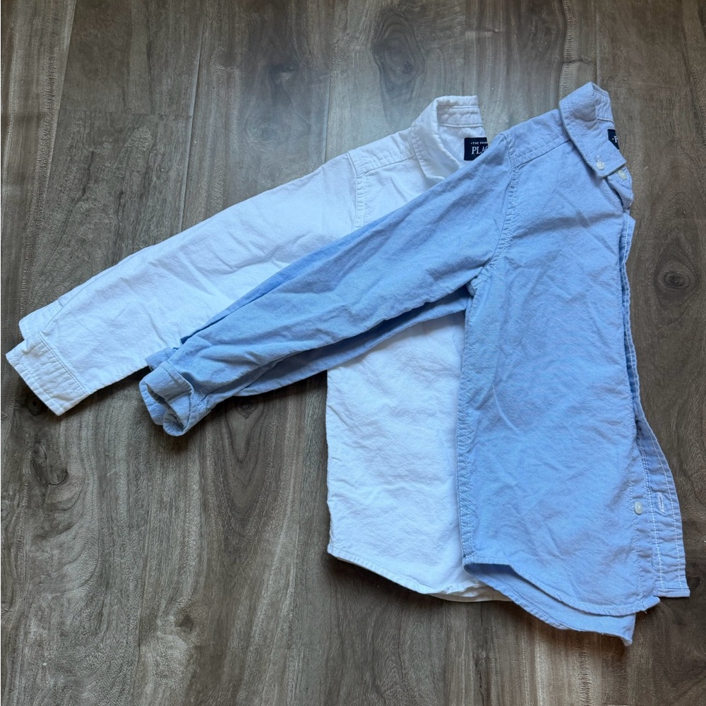 Children place Two Sets long sleeves Light Blue Shirt & white shirt size 4/5